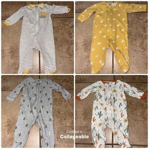 Gerber Yellow and Gray Footies Set with Cactus and Sun Prints